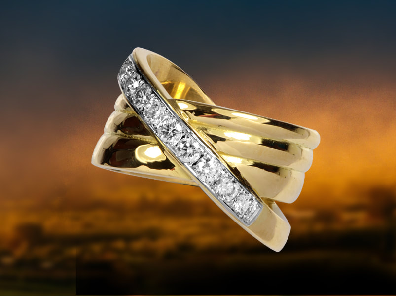 Luxury crossover ring  stunning diamonds