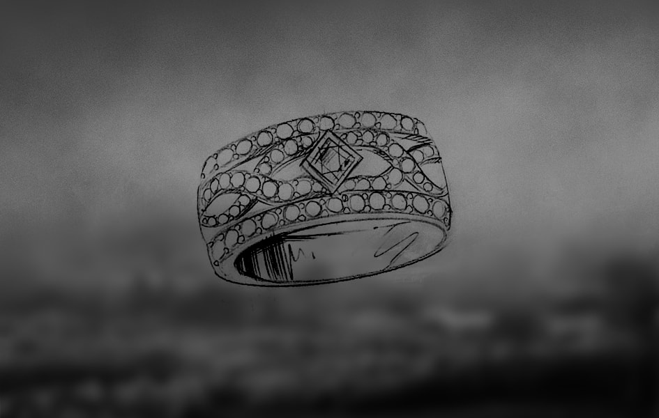 Hand drawn luxury ring idea