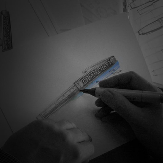 Hand drawing a luxury pen design